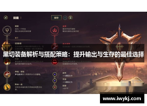 黑切装备解析与搭配策略：提升输出与生存的最佳选择